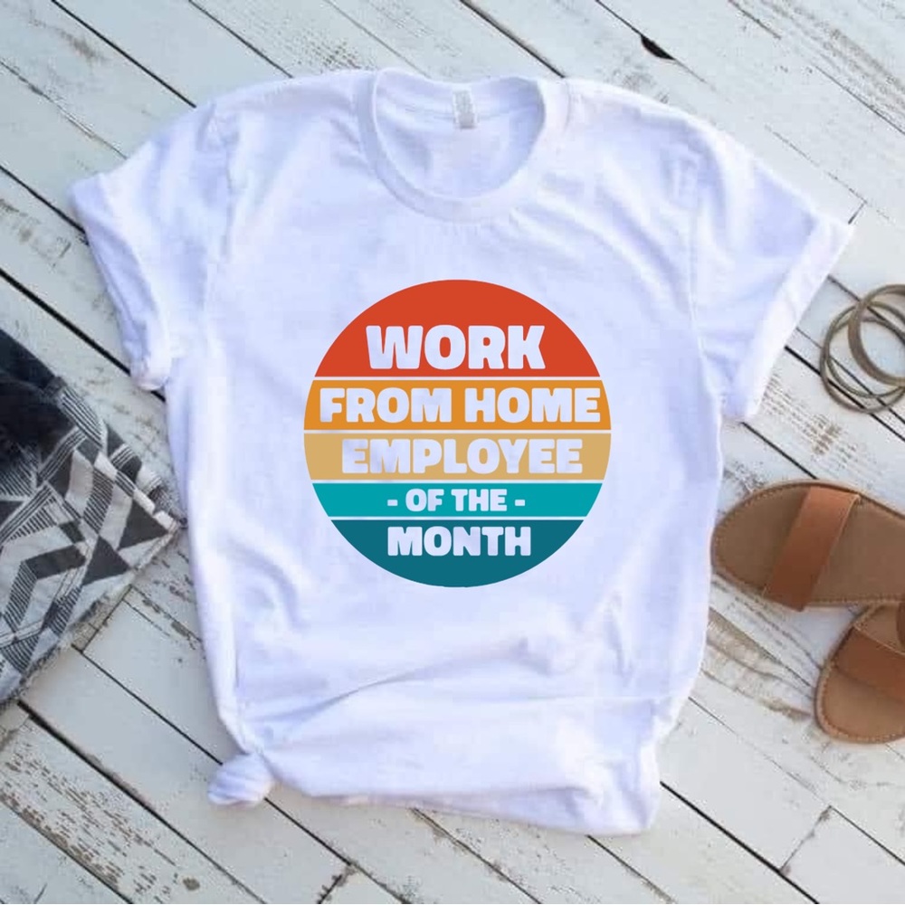 Handmade Vinyl Graphic Tee | New Work From Home Employee Of The Month Size 3XL